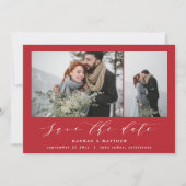 Scripttekst foto elegante moderne bruiloft save the date (Voorkant)