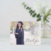 Scripttypografie Afstudeerfoto Bedankt Briefkaart (Staand voorkant)