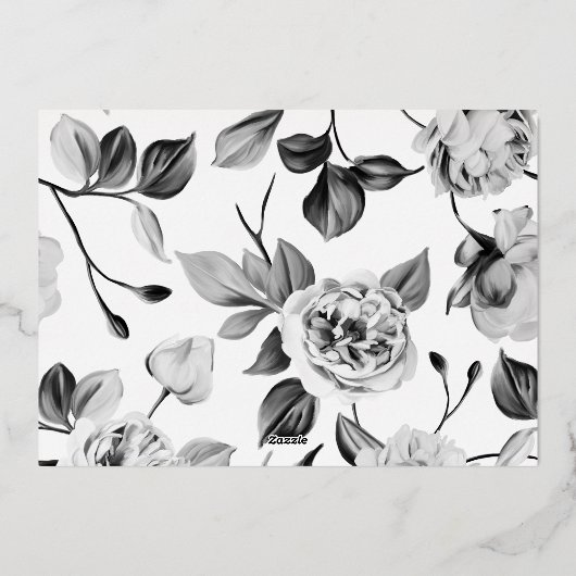 Scripttypografie Afstuderen fotokaart Folie Uitnodiging (Achterkant)