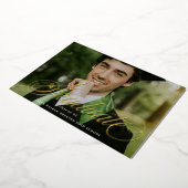 Scripttypografie Afstuderen fotokaart Folie Uitnodiging (Gedraaid)