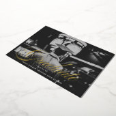 Scripttypografie Afstuderen fotokaart Folie Uitnodiging (Gedraaid)