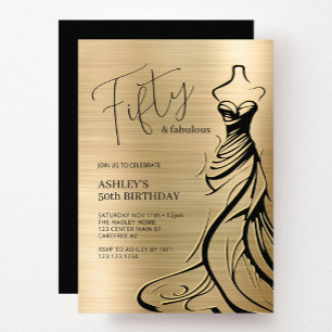 Scripttypografie Fifty & Fabulous Birthday Kaart