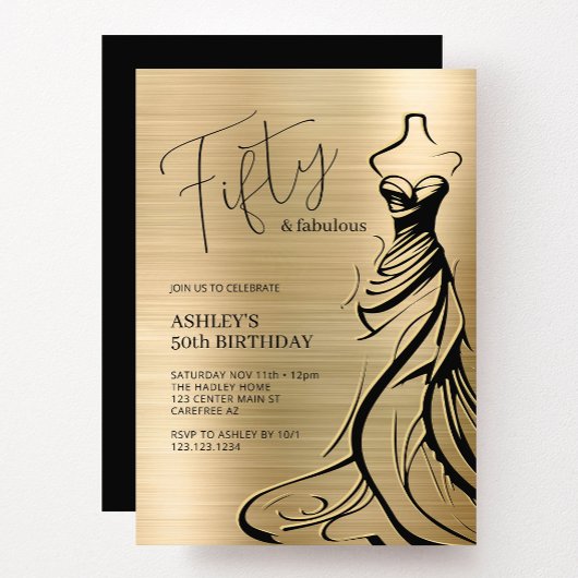 Scripttypografie Fifty & Fabulous Birthday Kaart