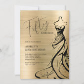 Scripttypografie Fifty & Fabulous Birthday Kaart (Voorkant)