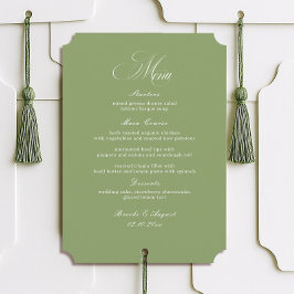 Scripttypografie Sage Green Trouw Menu Kaart