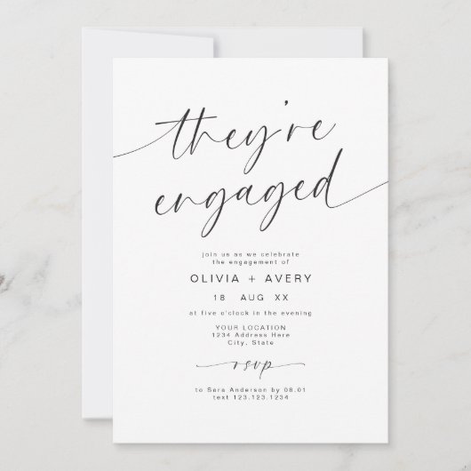 Scripttypografie Ze zijn betrokken Kaart (Voorkant)