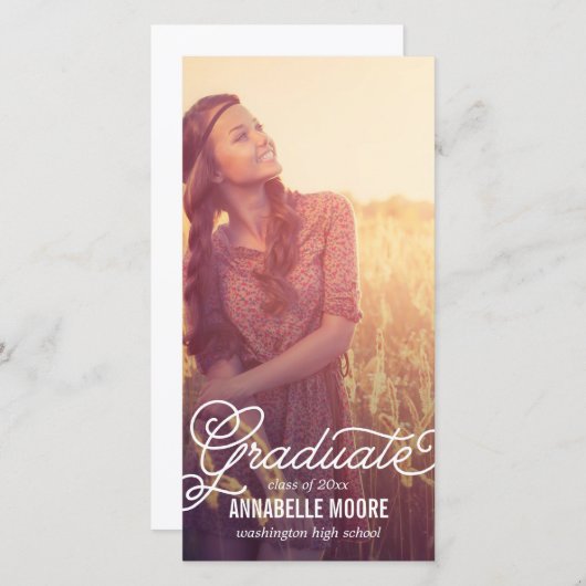 Scriptuitnodiging voor diploma-uitreiking aankondiging (Voorkant / Achterkant)