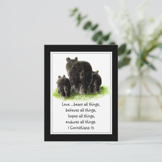 Scripture 1 Corinthians 13:4 Love is Briefkaart (Staand voorkant)