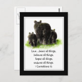 Scripture 1 Corinthians 13:4 Love is Briefkaart (Voorkant / Achterkant)