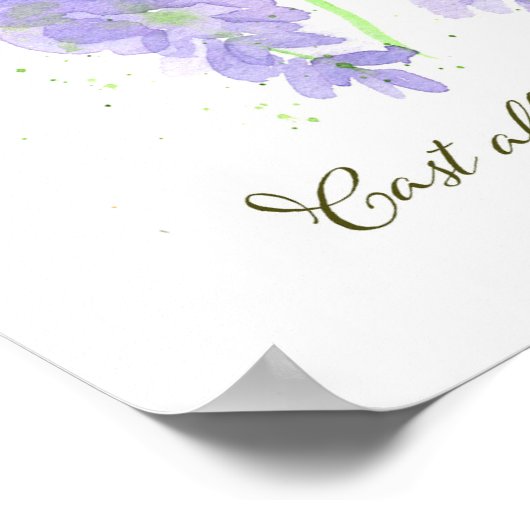 Scripture 1 Peter 5:7 Bible Verse Wisteria Flowers Poster (Hoek)