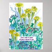 Scripture 2 Corinthians 9:8 Flowers Religious  Poster (Voorkant)