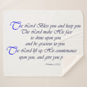 Scripture Blessing Lord Bless You Sherpa Blanket Deken