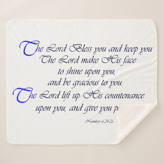 Scripture Blessing Lord Bless You Sherpa Blanket Sherpa Deken (Voorkant (horizontaal))