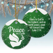 Scripture Christian Faith Festive Green 🕊⛪️ 🎄 Keramisch Ornament