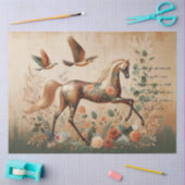 Scripture & Elegant Floral Equine, Decoupage  Tissuepapier (Craft)