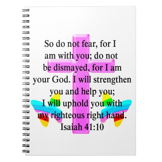 SCRIPTURE ISAIAH 41:10 ONTWERP NOTITIEBOEK (Voorkant)