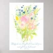 Scripture John 20:29 Bible Verse Flower Bouquet Poster (Voorkant)