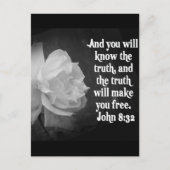 SCRIPTURE John 8:32 Black/White Flowers Briefkaart (Voorkant)
