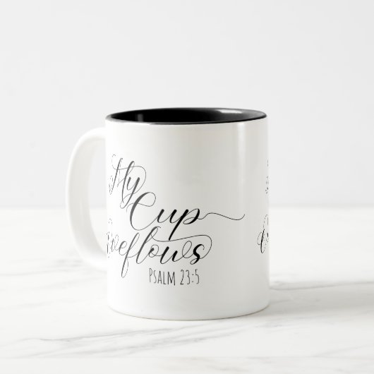 Scripture Mok Psalm 23:5 "My Cup Overflows" (Voorkant links)
