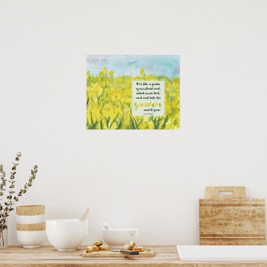 Scripture Mustard Seed Luke 13 Bible Verse Poster (Keuken)