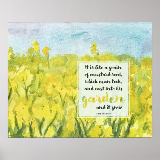 Scripture Mustard Seed Luke 13 Bible Verse Poster (Voorkant)