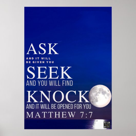 Scripture Poster Ask Seek Knock (Voorkant)