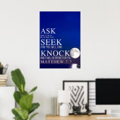 Scripture Poster Ask Seek Knock (Thuiskantoor)