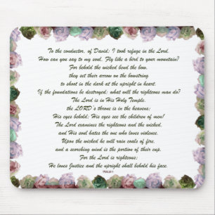Scripture, Psalm 11, Colorful Rozen Muismat