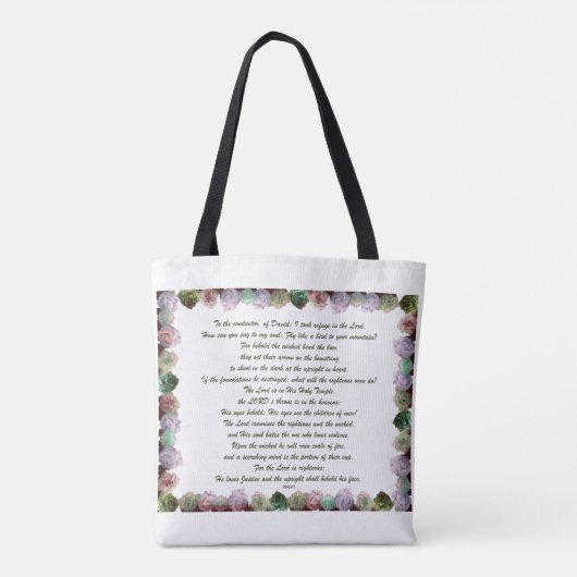Scripture, Psalm 11, Colorful Rozen Tote Bag (Achterkant)