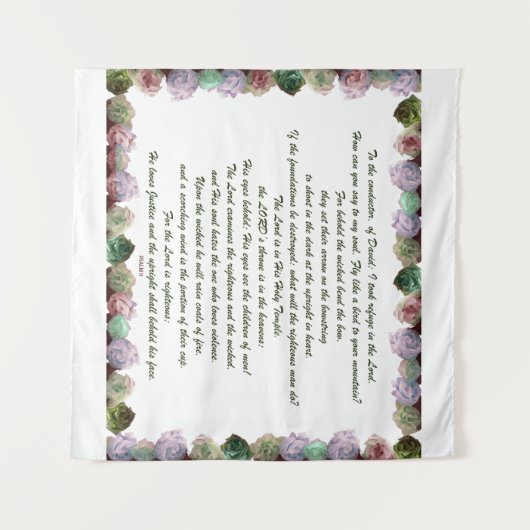 Scripture, Psalm 11, Colorful Rozen Wandkleed (Voorkant (horizontaal))