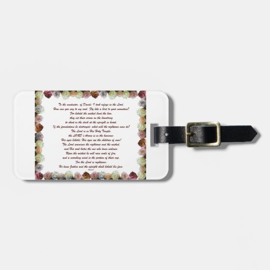 Scripture, psalm 11, Flowerful Bagagelabel (Voorkant horizontaal)