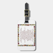 Scripture, psalm 11, Flowerful Bagagelabel (Voorkant verticaal)