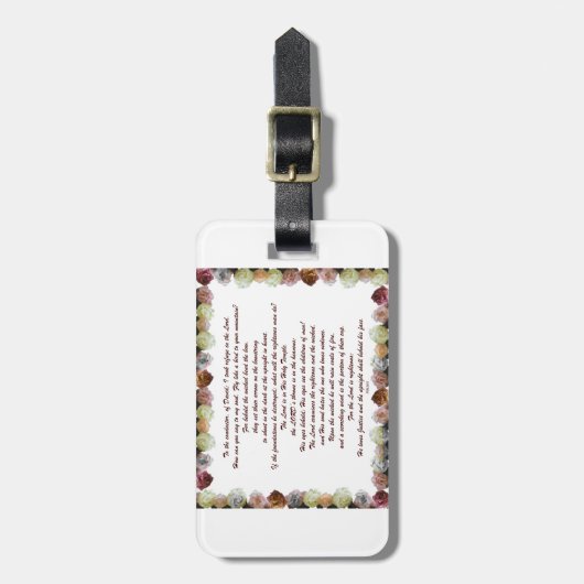 Scripture, psalm 11, Flowerful Bagagelabel (Voorkant verticaal)