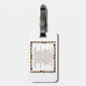 Scripture, psalm 11, Flowerful Bagagelabel (Achterkant verticaal)