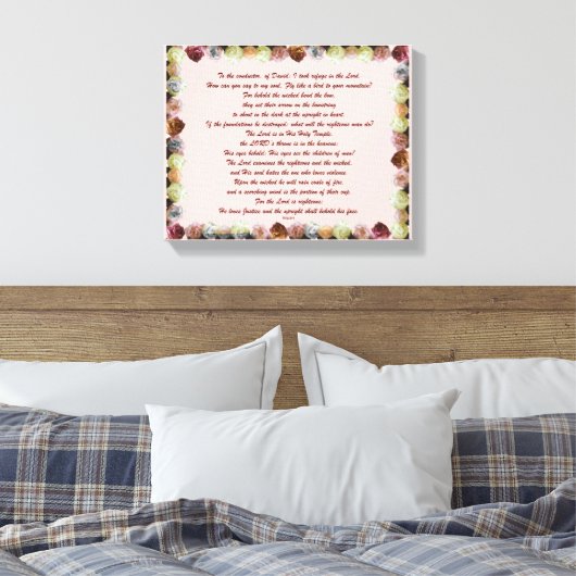 Scripture, Psalm 11, Flowerful Canvas Afdruk (Insitu (Slaapkamer))