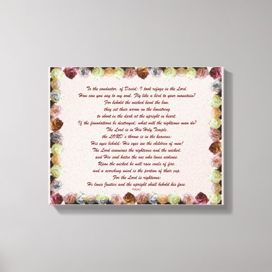 Scripture, Psalm 11, Flowerful Canvas Afdruk (Voorkant)