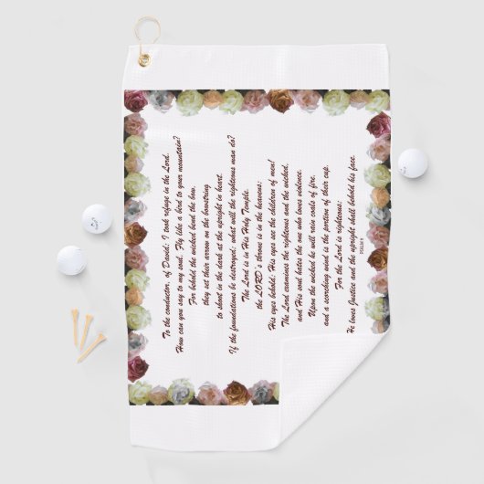 Scripture, psalm 11, Flowerful Golfhanddoek (Insitu)