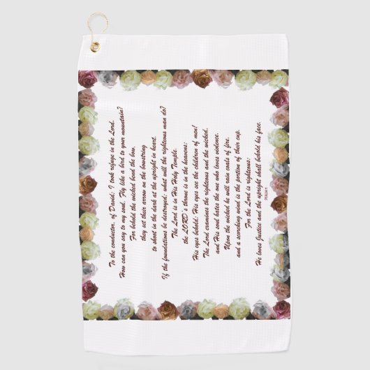 Scripture, psalm 11, Flowerful Golfhanddoek (Voorkant)
