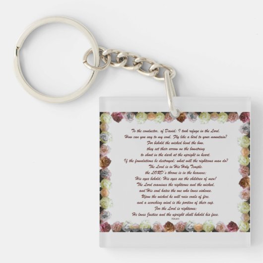 Scripture, Psalm 11, Flowerful Sleutelhanger (voorkant)