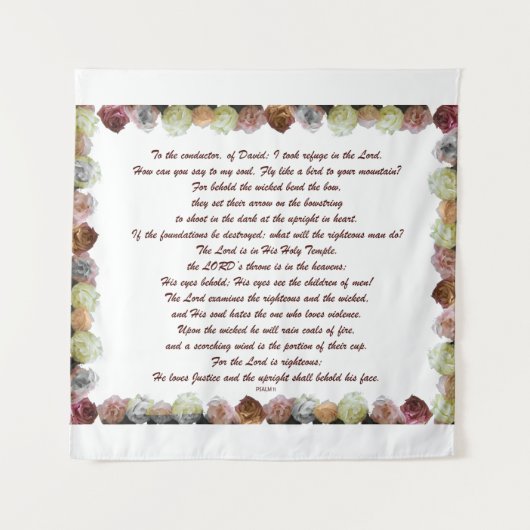 Scripture, psalm 11, Flowerful Wandkleed (Voorkant)