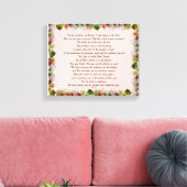 Scripture, Psalm 11, Green Gray Roses Canvas Afdruk (Insitu (Woonkamer))