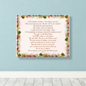 Scripture, Psalm 11, Green Gray Roses Canvas Afdruk (Insitu (Houten vloer))