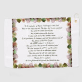 Scripture, Psalm 11, Green Gray Roses Golfhanddoek (Horizontaal)