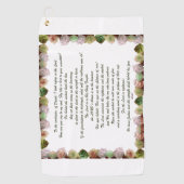 Scripture, Psalm 11, Green Gray Roses Golfhanddoek (Voorkant)