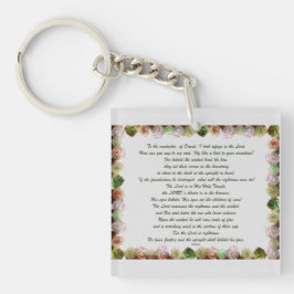 Scripture, Psalm 11, Green Gray Roses Sleutelhanger
