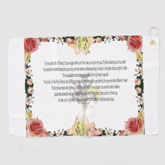 Scripture, Psalm 11, kleurrijke ventilator Golfhanddoek (Horizontaal)