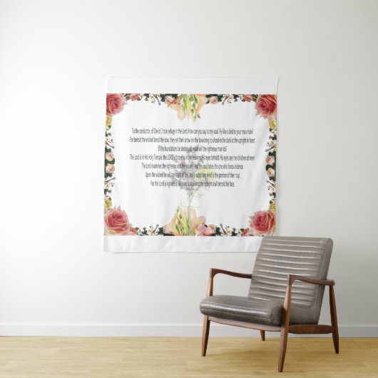 Scripture, Psalm 11, kleurrijke ventilator Wandkleed (In situ)