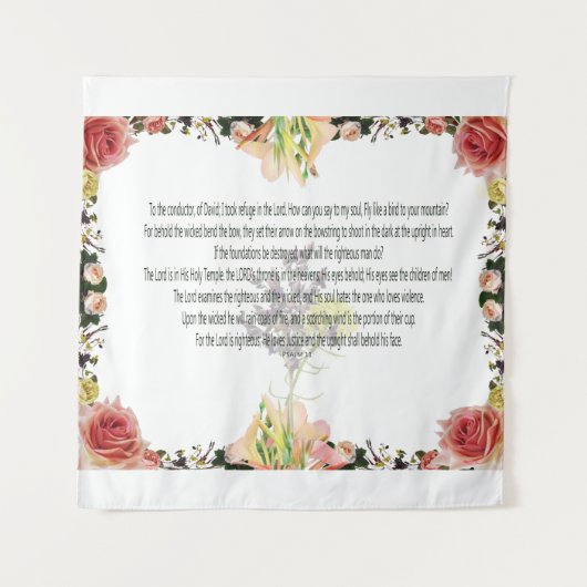 Scripture, Psalm 11, kleurrijke ventilator Wandkleed (Voorkant)