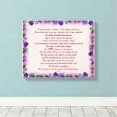 Scripture, Psalm 11, Purple Roses Canvas Afdruk (Insitu (Houten vloer))