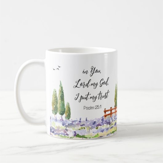 Scripture Psalm 25:1, ik zet Mijn Vertrouwelijke B Koffiemok (Links)